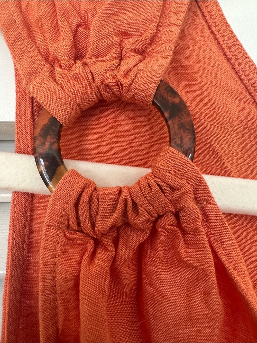 Zara Terracotta Wrap Skort Romper Tortoise Ring Detail Size S - Picture 4 of 5